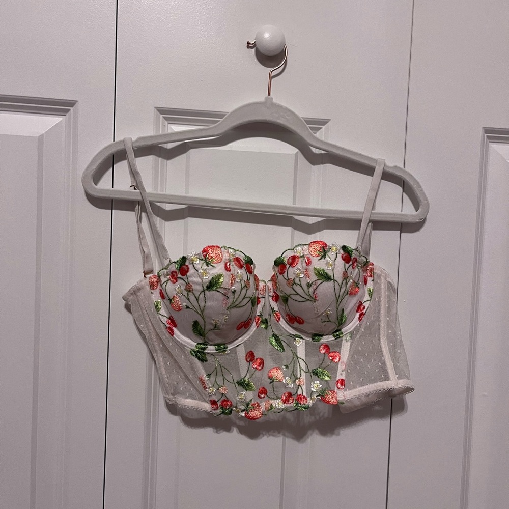 Victoria's Secret strawberry/cherry corset
